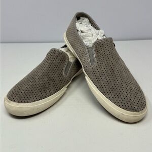 Michael Kors Logo Slip-On Sneaker Casual Shoes Light Gray 7M Perforated Upper A5
